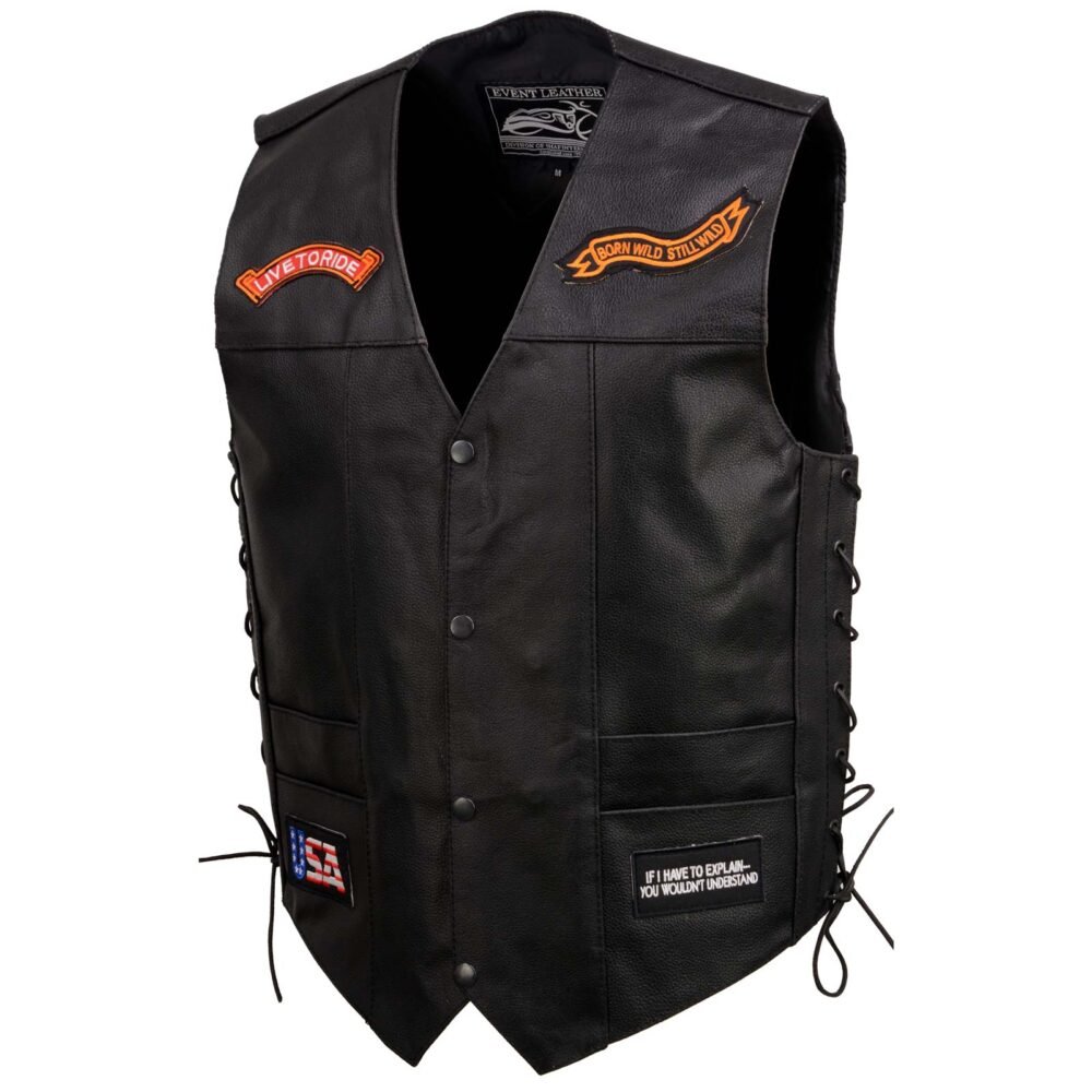 Black Leather Vest for Men