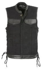 Men's Black Denim Vest