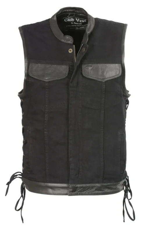 Men's Black Denim Vest