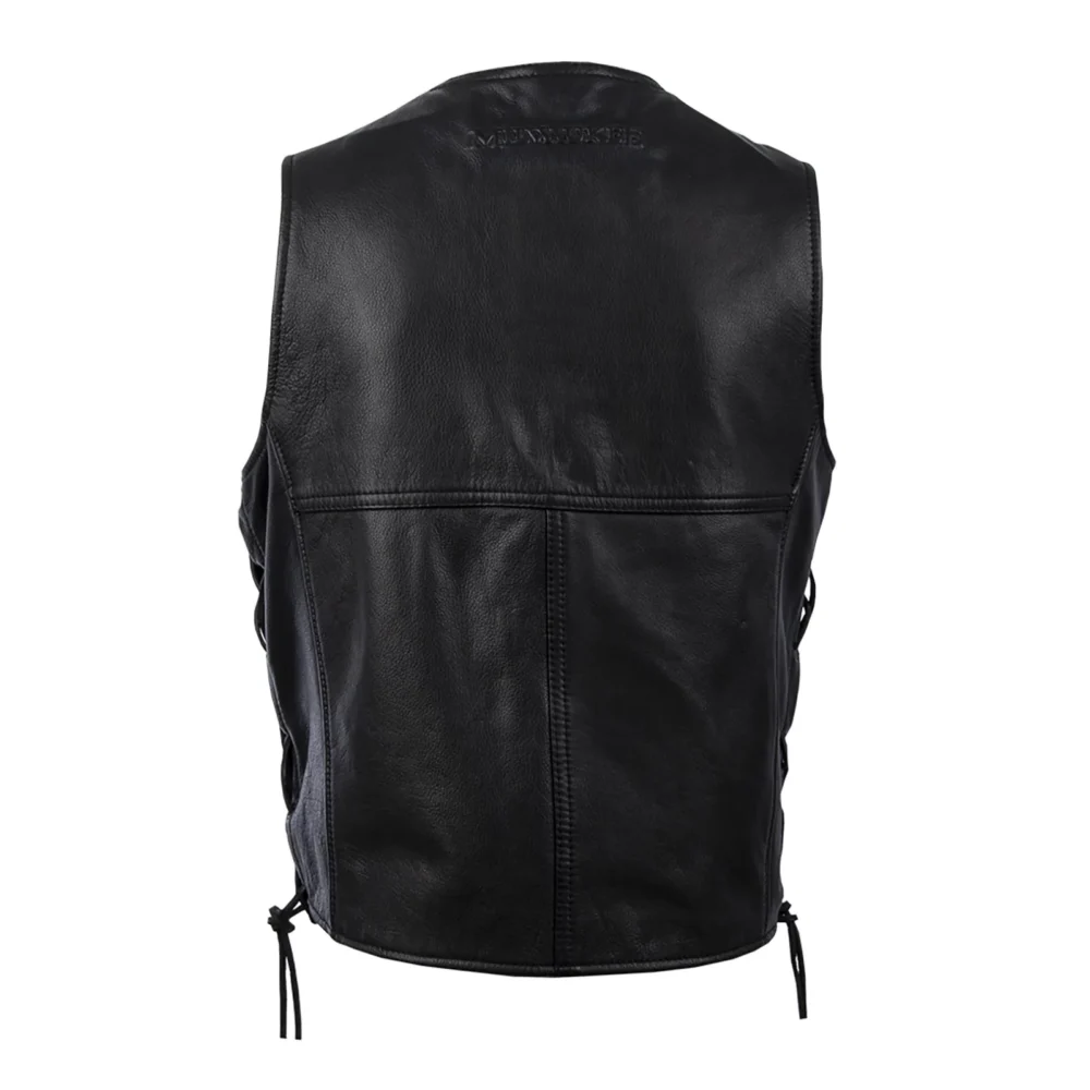 Leather Motorcycle Vest for Men