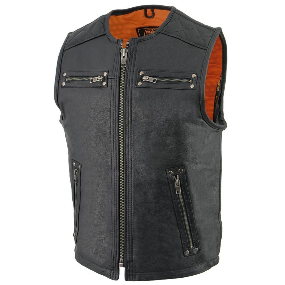 Men’s Leather Biker Vest