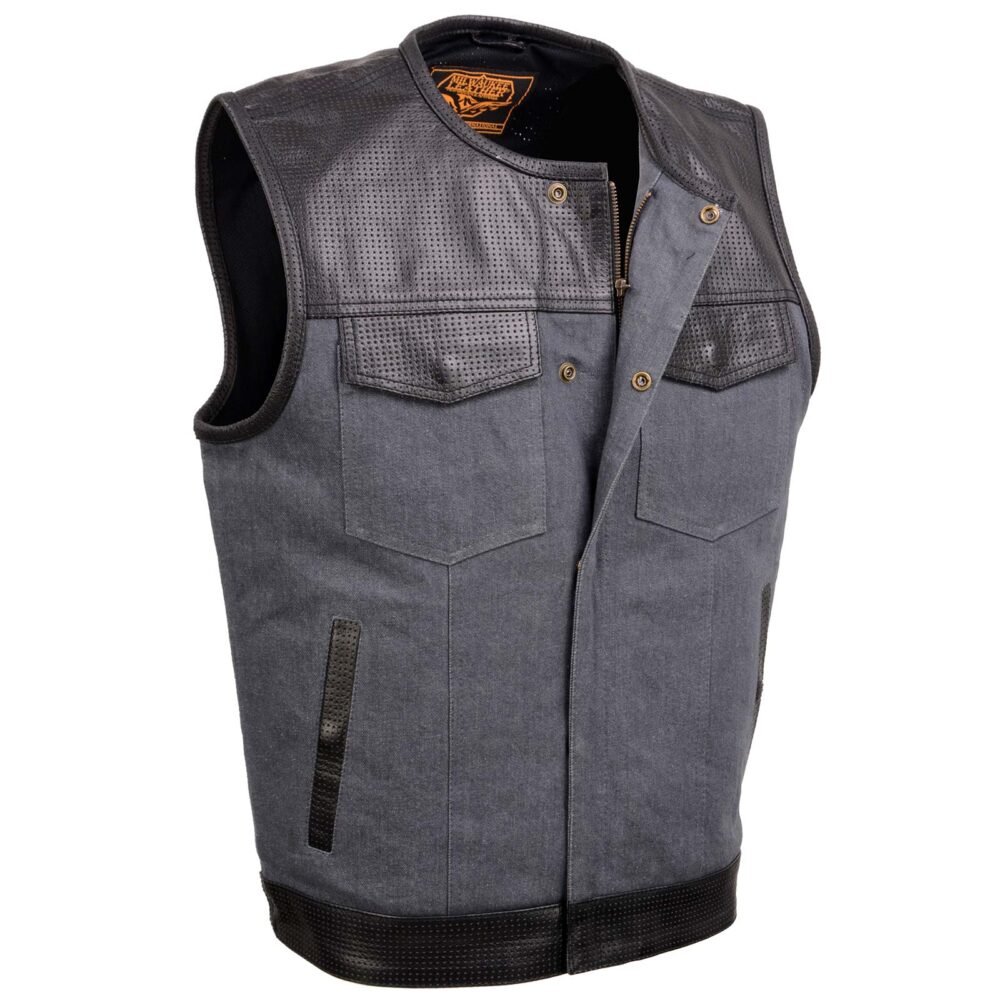 Grey Denim Club Style Vest