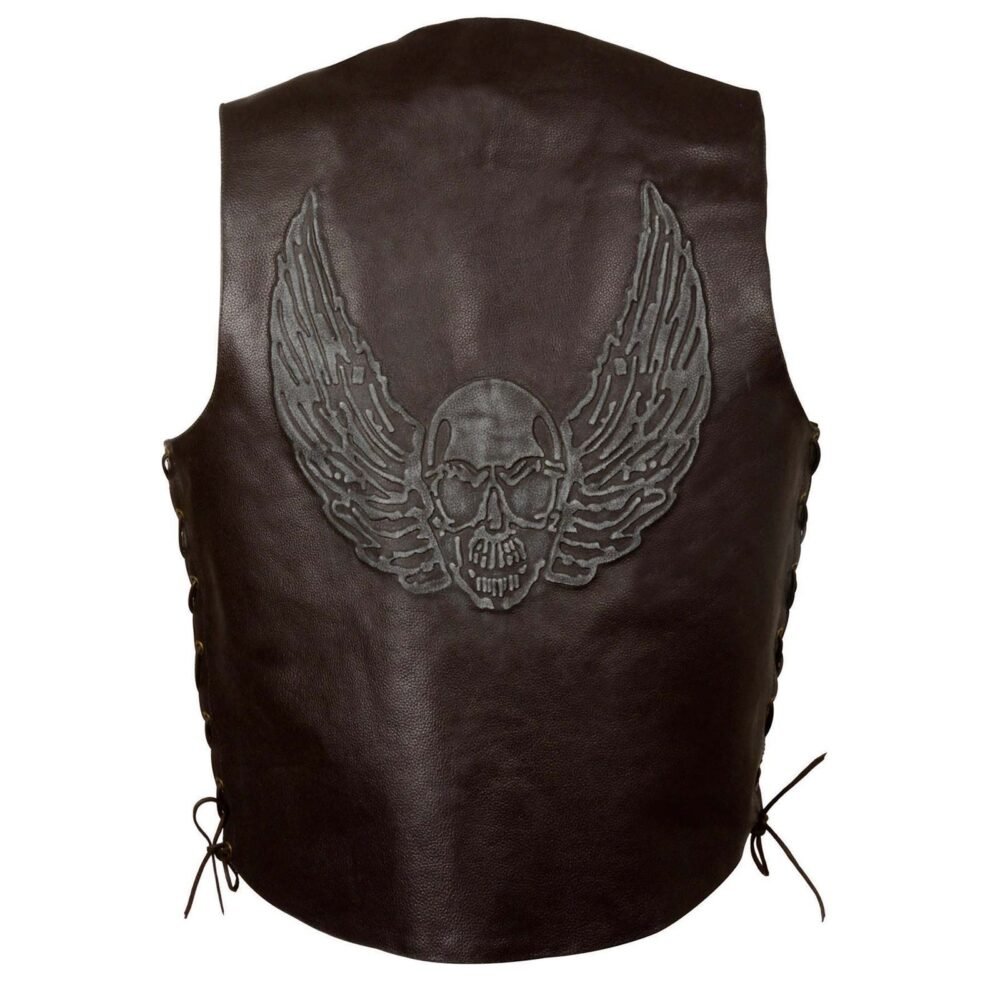 Men's Brown Leather Vest