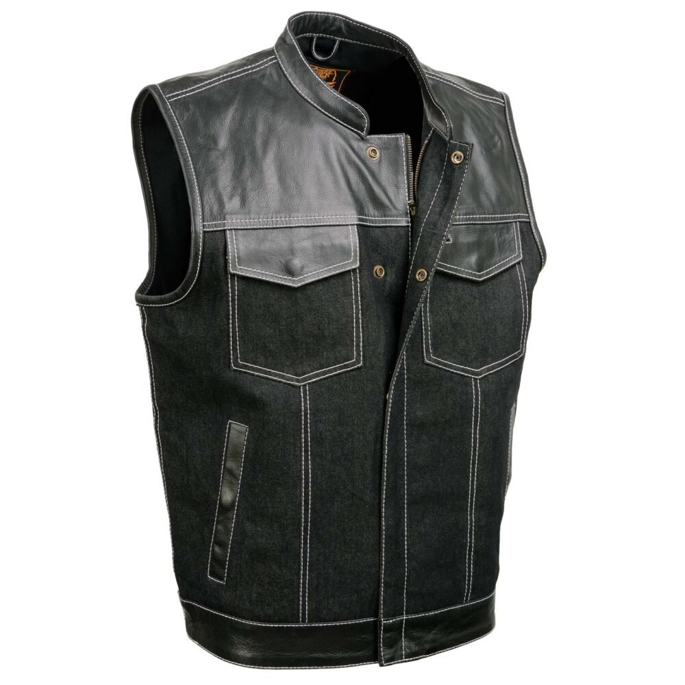 Black Denim Club Style Vest