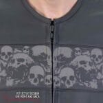 Men’s Skull-Printed Black Leather Vest