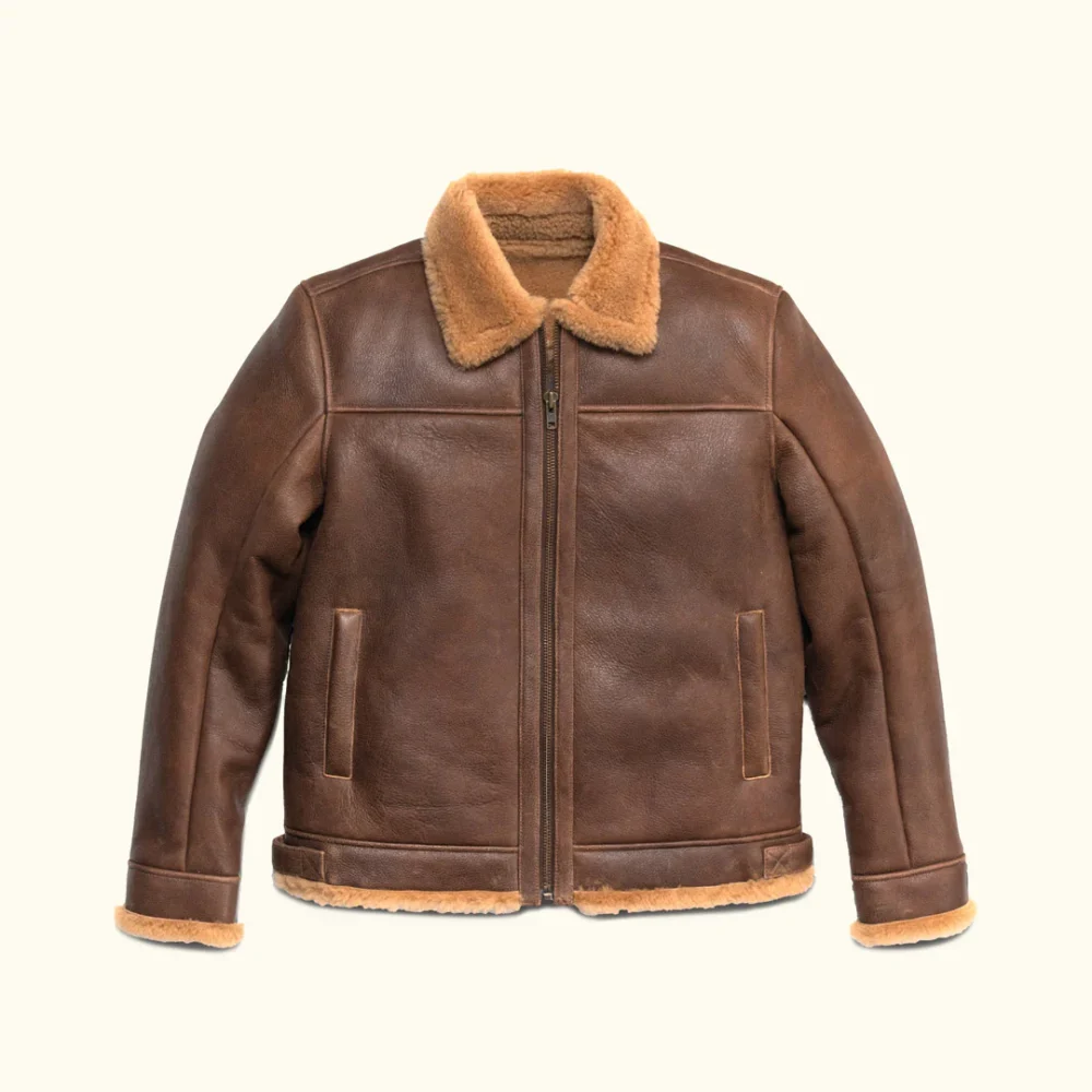 Shearling Leather Bomber Jacket