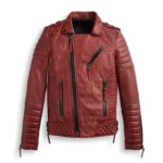 Men’s Red Motorbike Leather Jacket