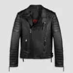 Men’s Retro Leather Motorcycle Biker Jacket