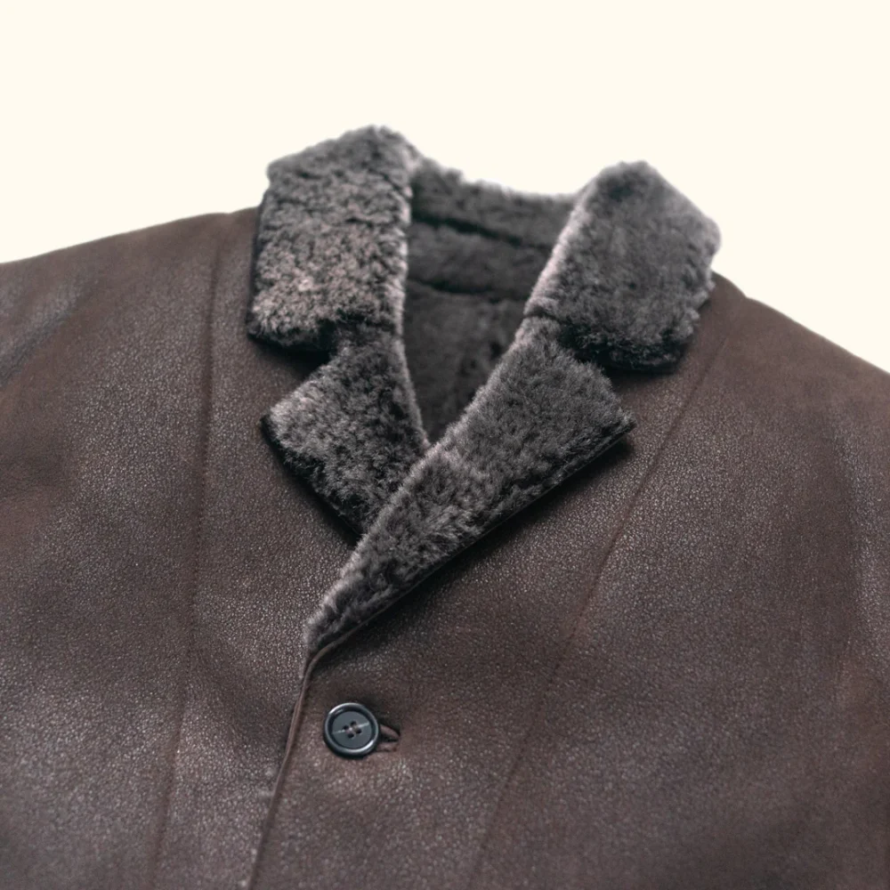 Genuine shearling blazer for men