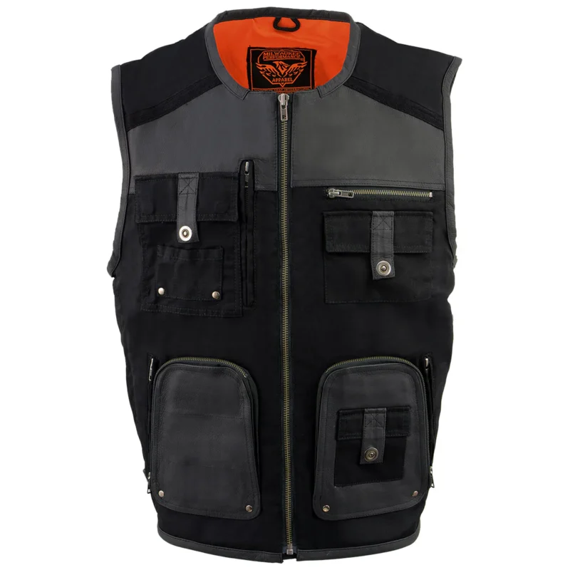 Super Utility Black Leather Vest