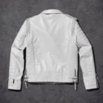 Pearl Leather Motorcycle Biker Jacket