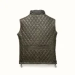 Olive green leather vest