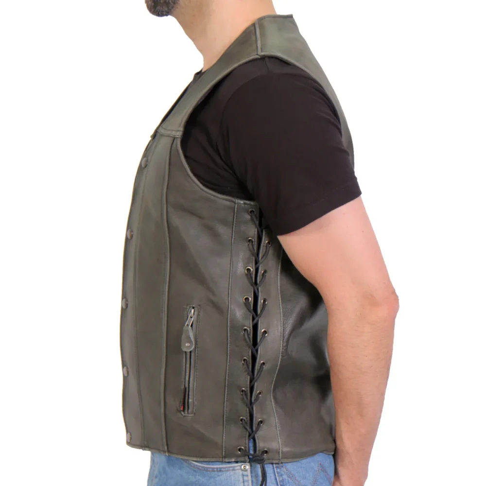 Leather Vest for Men's Club Wear