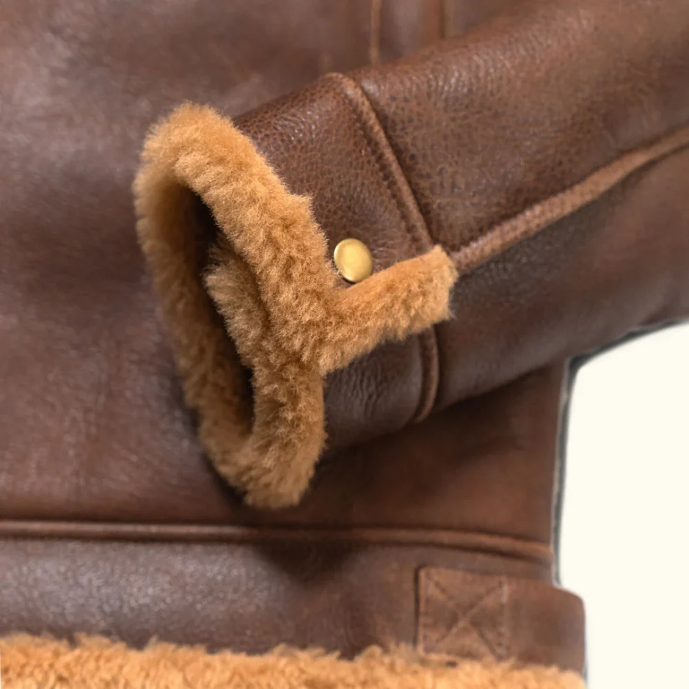 Genuine leather shearling jacket