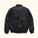Black leather bomber