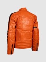 Vibrant Orange Moto Leather Jacket
