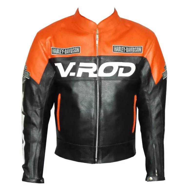 V Rod Motorcycle Racing Leather Jacket