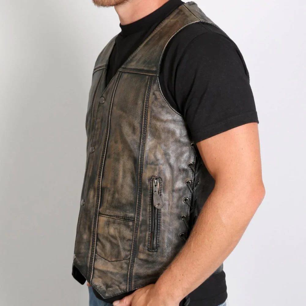 Men’s Vintage Brown Leather Vest