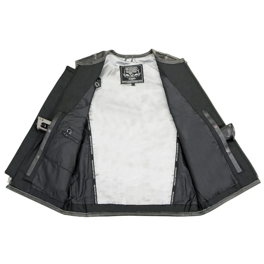 Men’s Grey Biker Vest