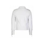 White Leather Jacket - Biker Style