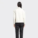 White Leather Motorcycle Jacket for Women