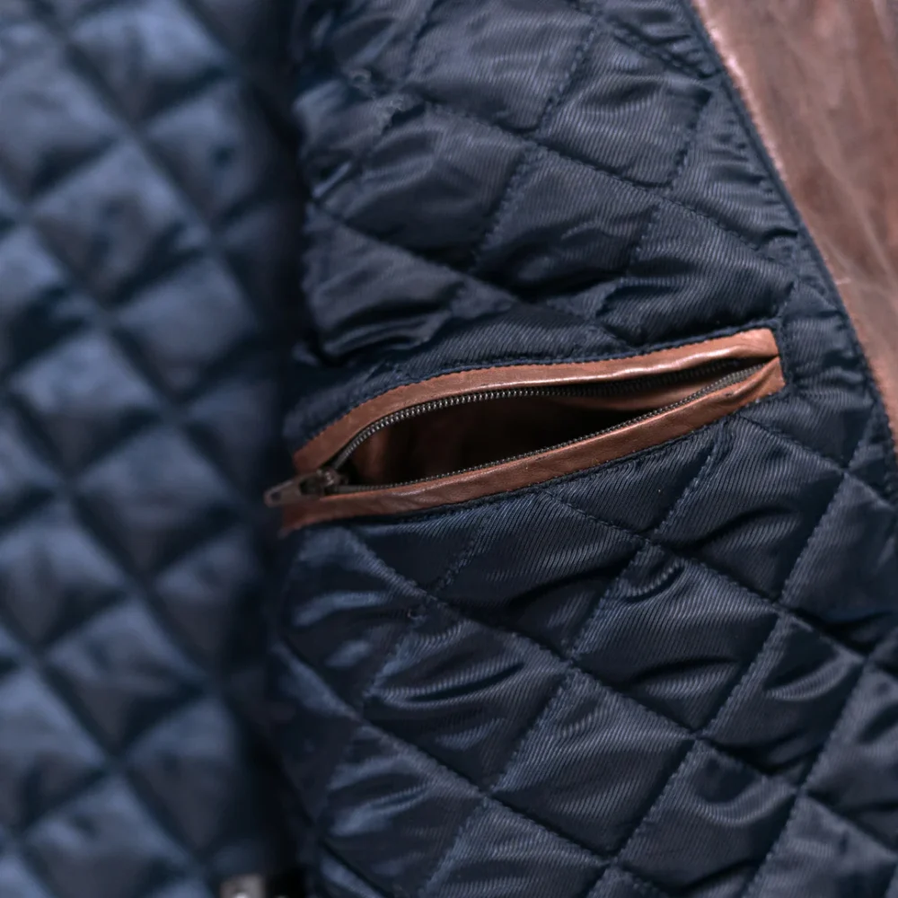 Lightweight quilted leather jacket