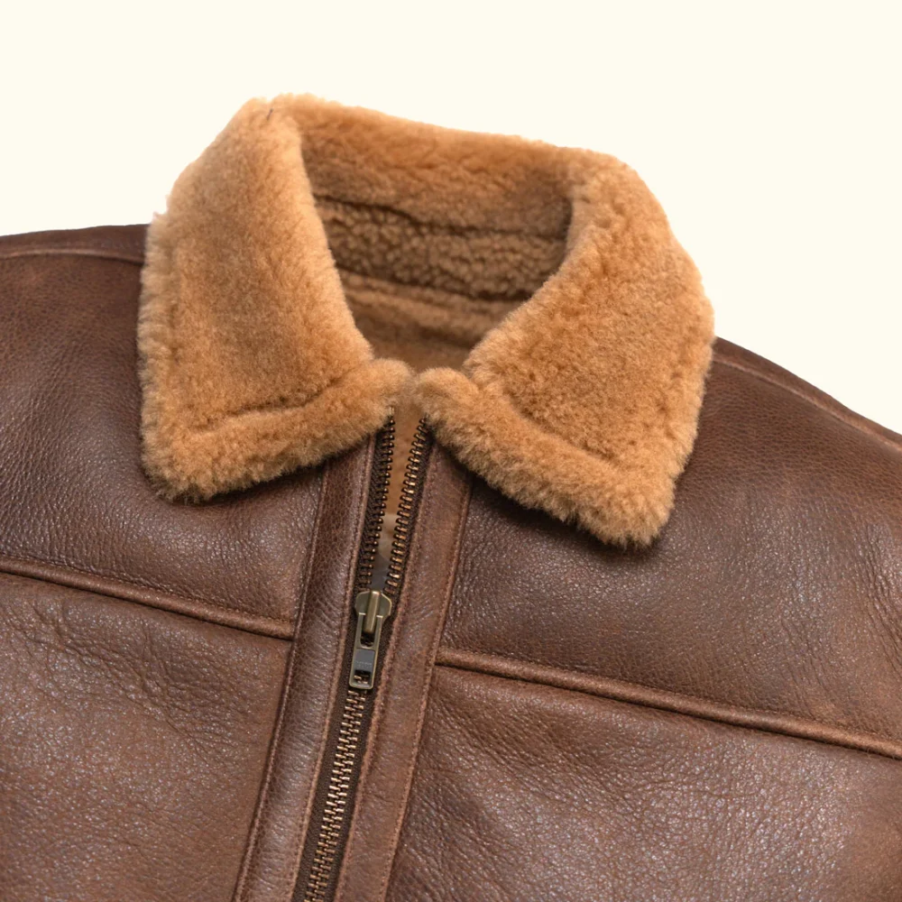 Men's shearling aviator bomber