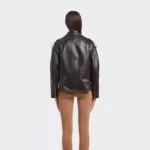 Women's Black Lambskin Zipper Biker Jacket