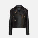Women's Black Moto Leather Biker Jacket