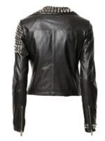 Black Studded Moto Jacket for Women
