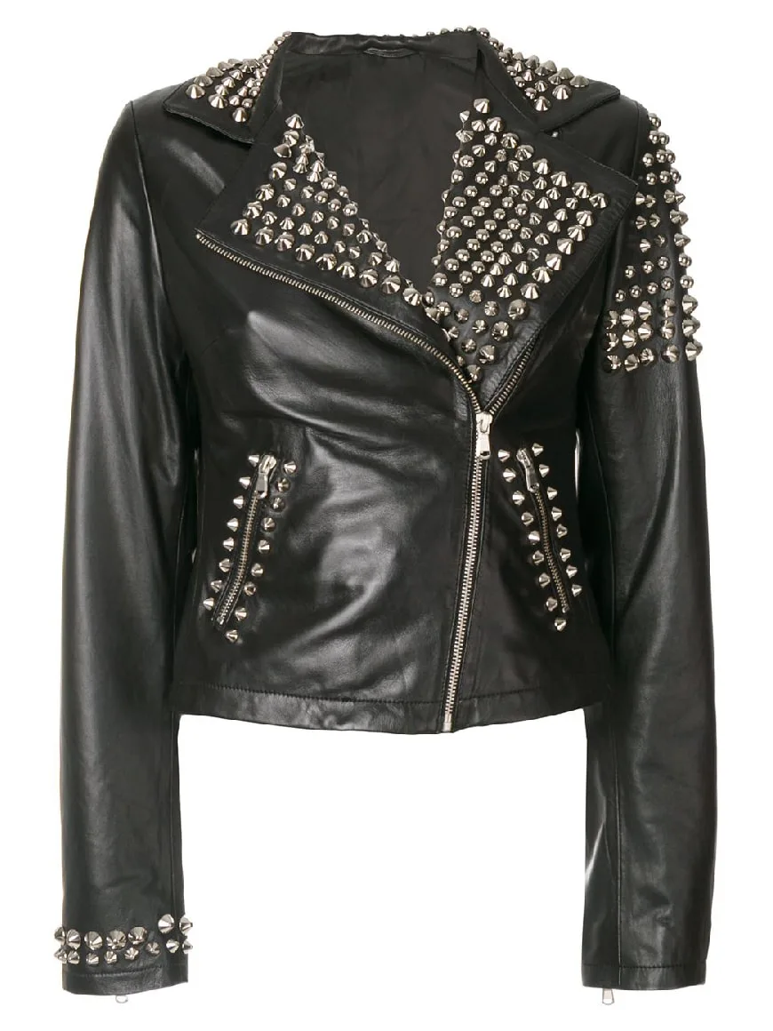 Black Studded Leather Jacket