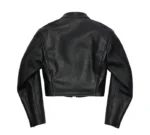 Women's fitted cafe racer leather jacket