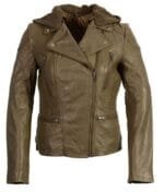 Hooded Motorcycle Olive Jacket