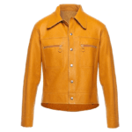 Yellow Biker Leather Jacket