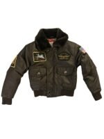 Green Bomber Aviator Flight Jacket
