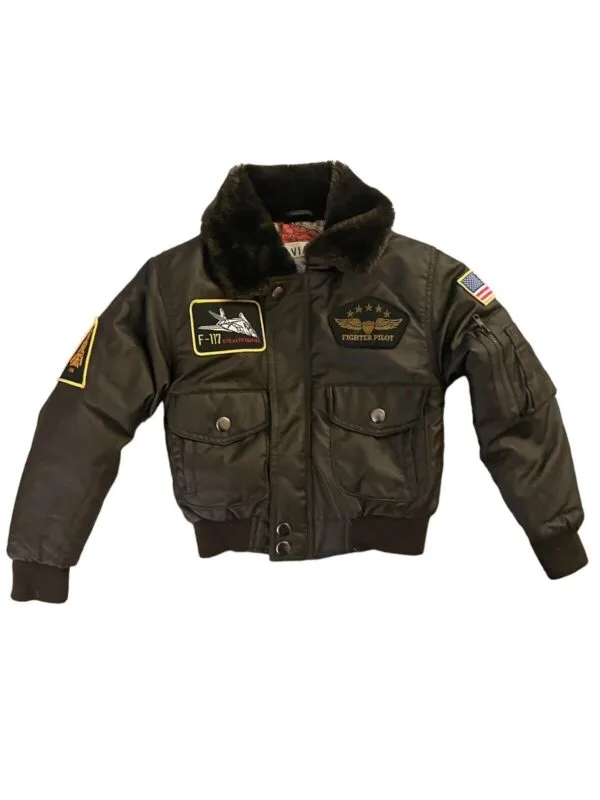 Green Bomber Aviator Flight Jacket